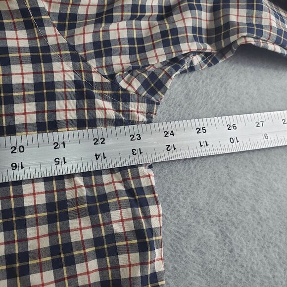 LL Bean Shirt Mens Large Reg Blue Plaid Wrinkle- Resistant Long Sleeve Button Up - Picture 4 of 9